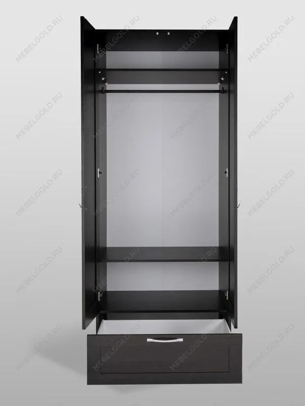 Шкаф Сириус, 2 двери и 1 ящик с зеркалом, 78х59х220 см, черно-коричневый, дуб венге | изображение 13