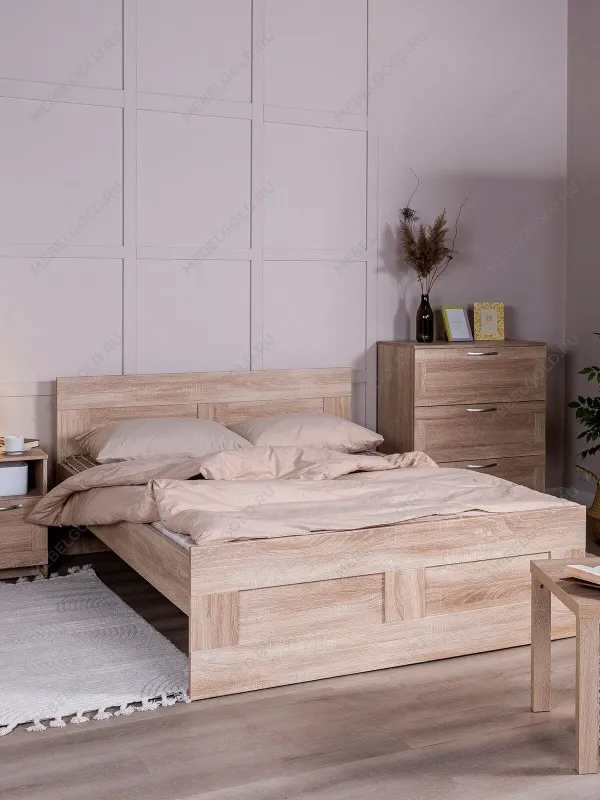 Кровать двуспальная Сириус, 140х200 см, дуб сонома | изображение 4