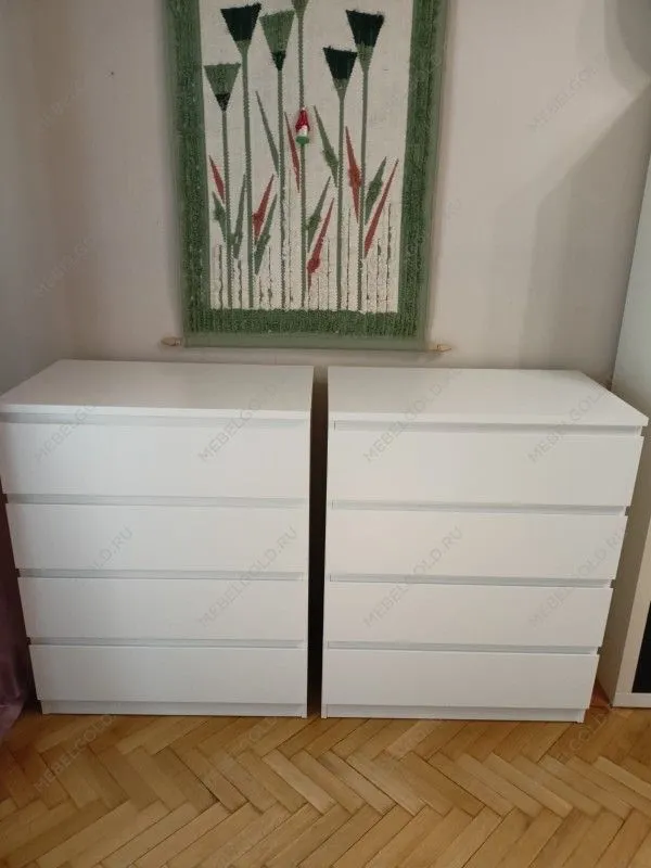 м. Марьина Роща - Комод Варма, 4 ящика, 80х100х40 см, эмаль белая | изображение 6
