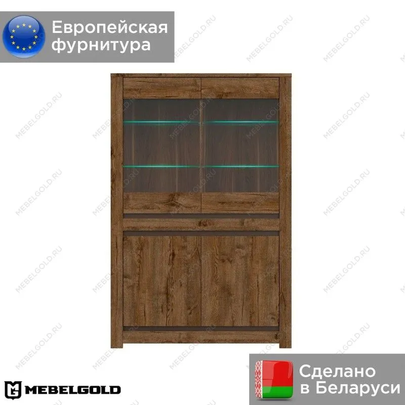 Шкаф с витриной Када REG2W2D с подсветкой | изображение 1