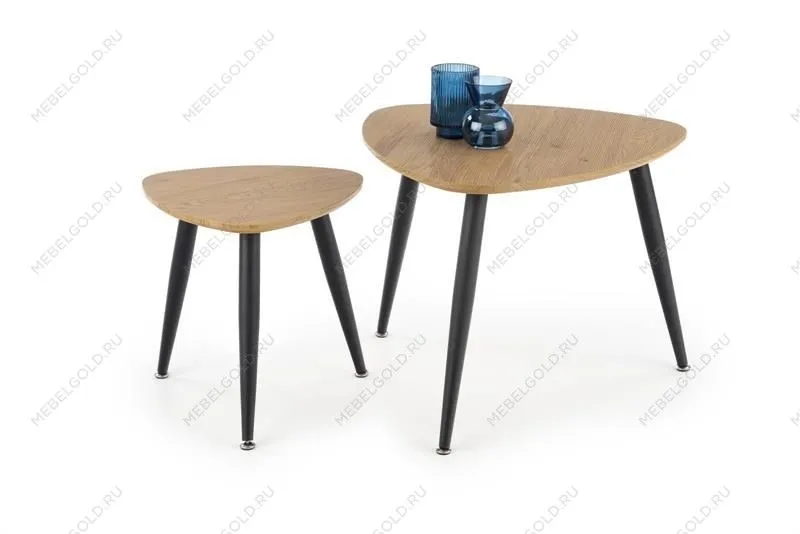 Комплект Halmar NICEA 2, 2 стола журнальных (дуб золотой/черный)