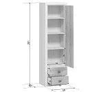 Шкаф Коен REG1D2S ясень снежный | изображение 2