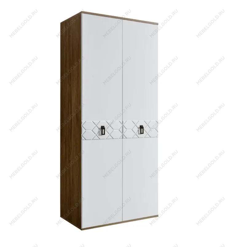 Шкаф 2-х дверный Bogemia Woodline Fa (Белый/Черный) БМШ2/2