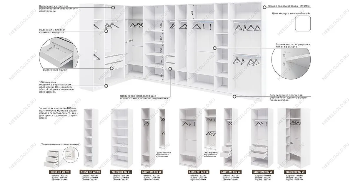 Шкаф-пенал Отис МН-039-07 П9 с фасадом МДФ (краска глянец RAL) | изображение 2