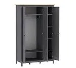 САГА шкаф 3 двери с зеркалом серый/ясень | изображение 3