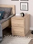 Тумба прикроватная Мальта, 2 ящика, 48х40х54 см, дуб сонома | изображение 1