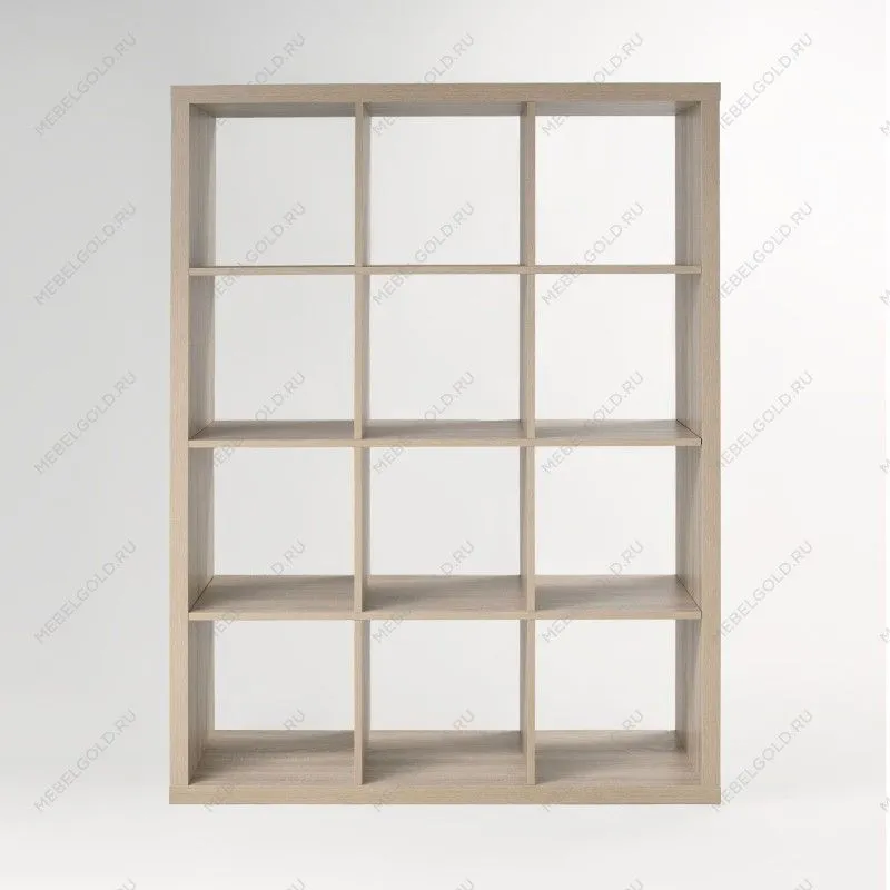 КАЛЛАКС / ФОРА Стеллаж ИКЕА / IKEA 12, широкий стеллаж с открытыми ячейками, тамбурат, дуб беленый | изображение 2