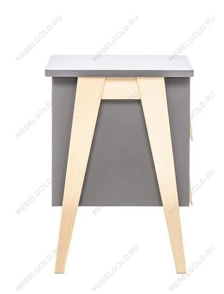 Тумбочка Сканди 2 ящ. (Натуральное дерево/серый ясень) | изображение 2