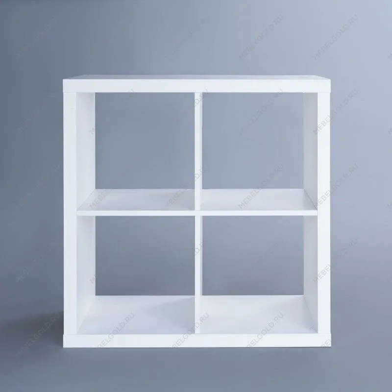 КАЛЛАКС / ФОРА Стеллаж ИКЕА / IKEA 4, квадратной формы с четырьми открытыми ячейками, тамбурат, цвет белый | изображение 2