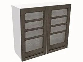 Шкаф со стеклом 2-х дверный ШСТ-80, Грей (800*320*720) Бетон темный, 21434