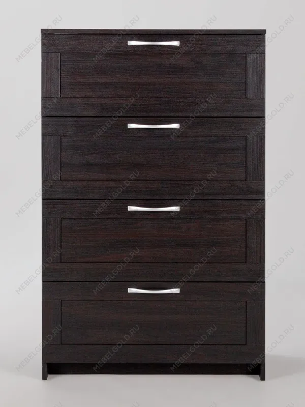 Комод Сириус, 4 ящика, 78х41х123 см, дуб венге, черно-коричневый | изображение 5