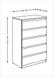 МАЛЬТА комод ИКЕА / IKEA 5 ящиков 80х121 белый | изображение 3