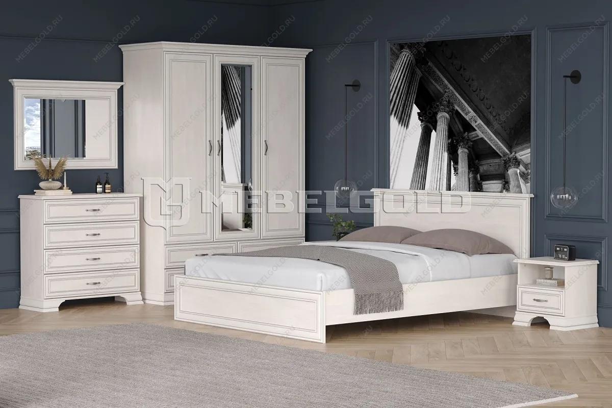 Шкаф 3-створчатый Тиффани 3D4S вудлайн кремовый | изображение 4