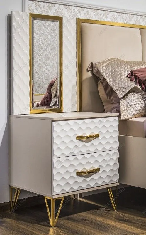 Зеркало Лара для прикроватной тумбы белый глянец | изображение 1