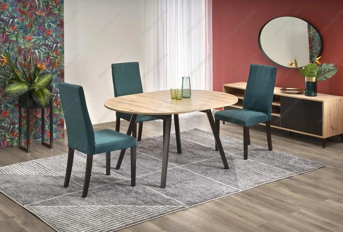 Стол обеденный Halmar RUBEN раскладной (дуб артизан/черный) | изображение 9