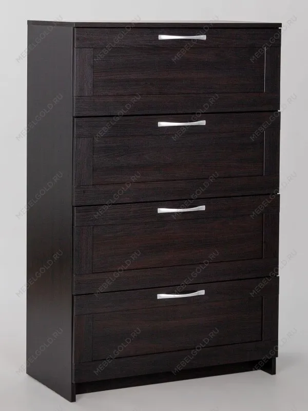 Комод Сириус, 4 ящика, 78х41х123 см, дуб венге, черно-коричневый | изображение 6