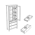 САГА шкаф с витриной 90 МОРУ темно-бирюзовый/ясень | изображение 3