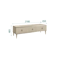 Тумба под телевизор 3 ящика Римини СОЛО (Ваниль/Серебро) РМТ-4(s)[10]