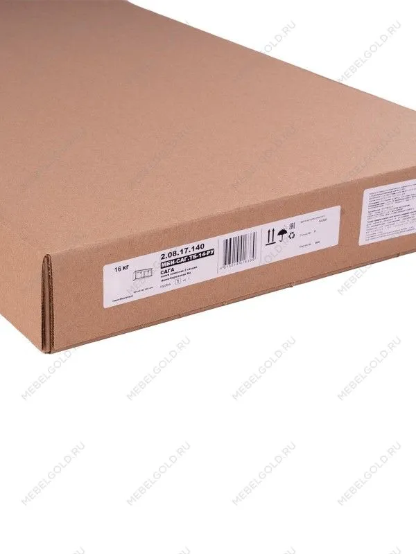 Полка навесная Сага, 2 секции, белая/ясень | изображение 7