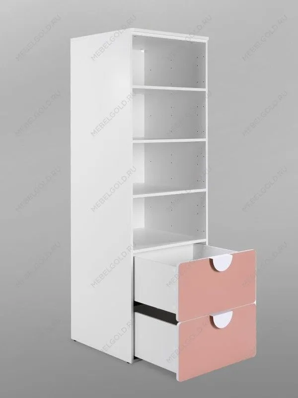 Стеллаж Пикси, с двумя выдвижными ящиками 60x57x180, мечтательный пион | изображение 13