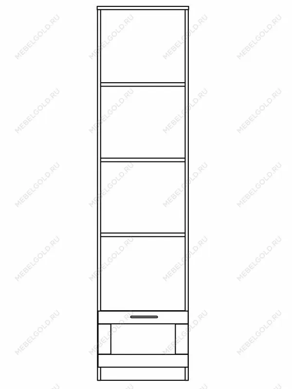 Стеллаж Сириус, 1 ящик, 39х35х190 см, черный, дуб венге | изображение 14
