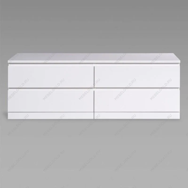 Варма Прайм 4Д комод 160x55x48, белый | изображение 1