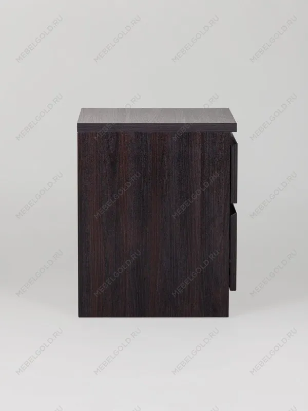 Тумба прикроватная Кастор, 2 ящика, 40х37х49 см, черно-коричневая, дуб венге | изображение 3