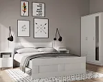 БРИМНЭС / СИРИУС кровать двойная ИКЕА / IKEA 200х200 белая | изображение 3