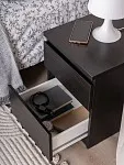 Тумба прикроватная Кастор, 2 ящика, 40х37х49 см, черно-коричневая, дуб венге | изображение 9