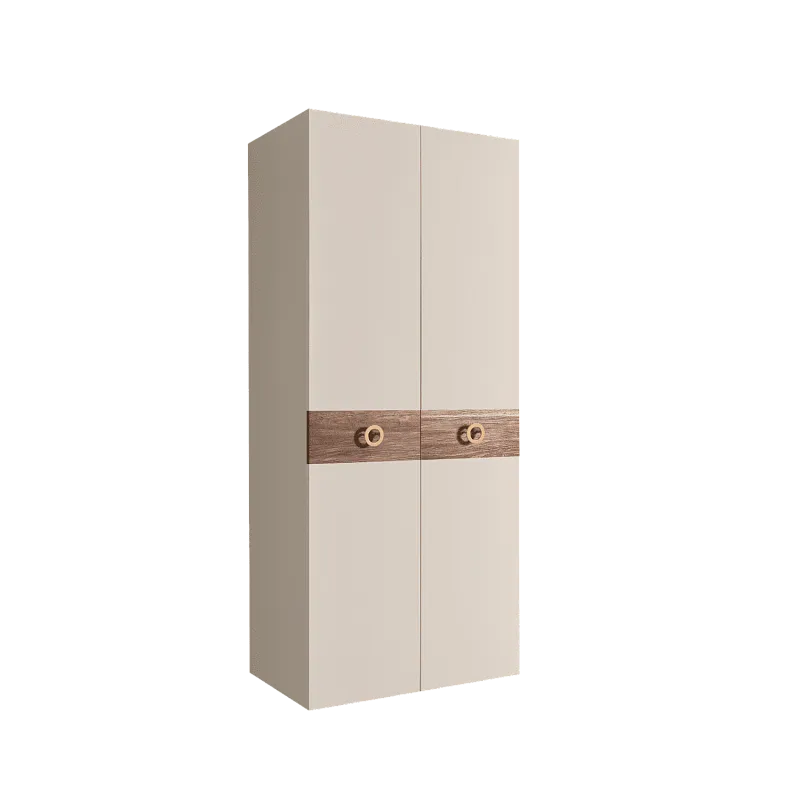 Шкаф 2-х дверный Bogemia Wood Fi (Слоновая кость/Золото) БМШ2/2(Wo)
