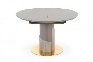 Стол обеденный Halmar MUSCAT 120 раскладной (серый мрамор/светло-серый/золотой)