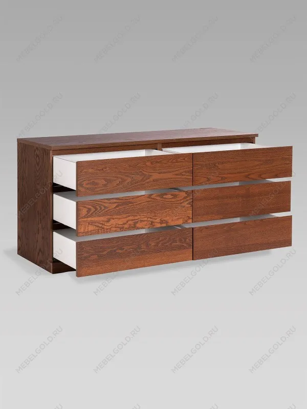 Комод Варма Прайм, 6 ящиков, горизонтальный, 160х77х48 см, шпон натурального дерева, ясень коричневый | изображение 9