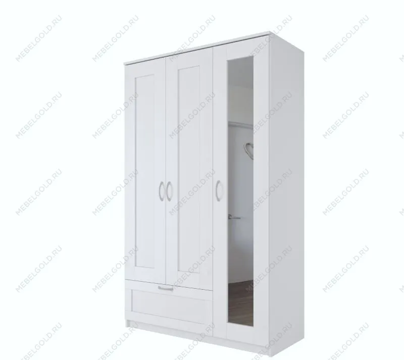 БРИМНЭС / СИРИУС Шкаф ИКЕА / IKEA комбинированный 3 двери и 1 ящик белый | изображение 3