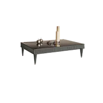 Журнальный столик узкий Римини СОЛО (Серый/Серебро) РМСТ-3(s)