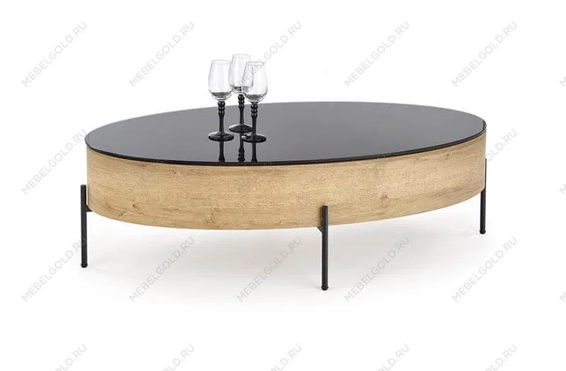 Стол журнальный Halmar ZENGA (черный/дуб золотой)