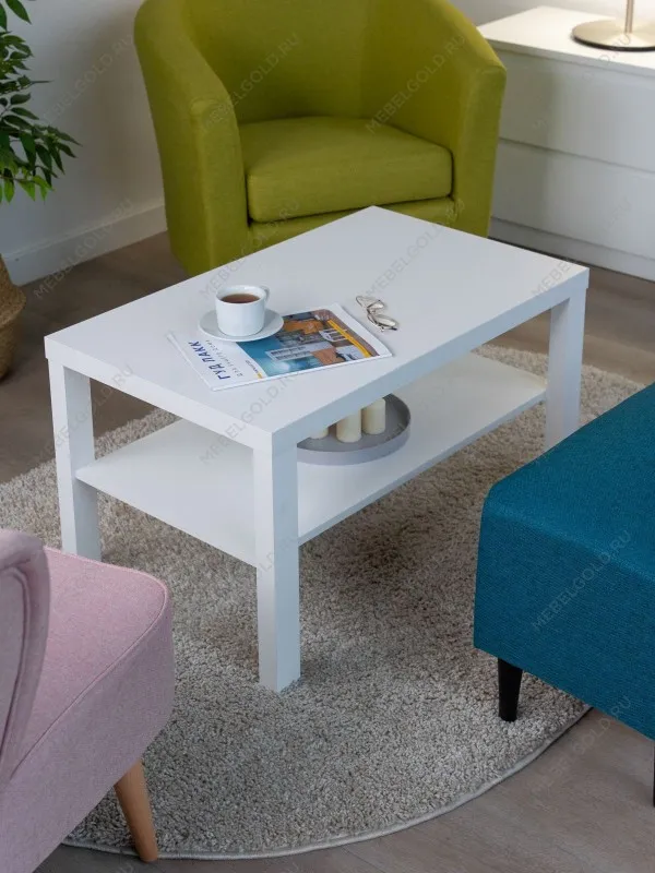 Стол журнальный Энкель, 82x50x45 см, белый | изображение 1