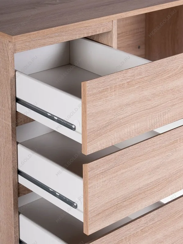 Стол письменный Кастор, 6 ящиков, 151х65х75 см, дуб сонома | изображение 9