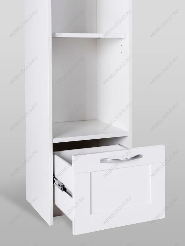 Стеллаж Сириус, 1 ящик, 39х35х190 см, белый | изображение 8