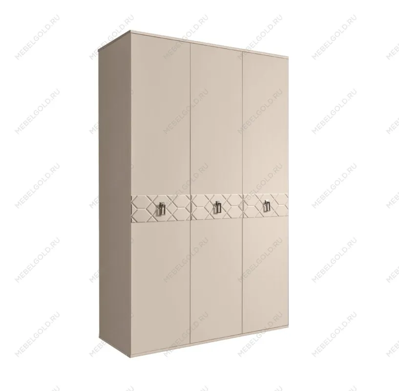 Шкаф 3-х дверный Bogemia Farfalle (Ваниль/Хром) БМШ2/3(Fa)