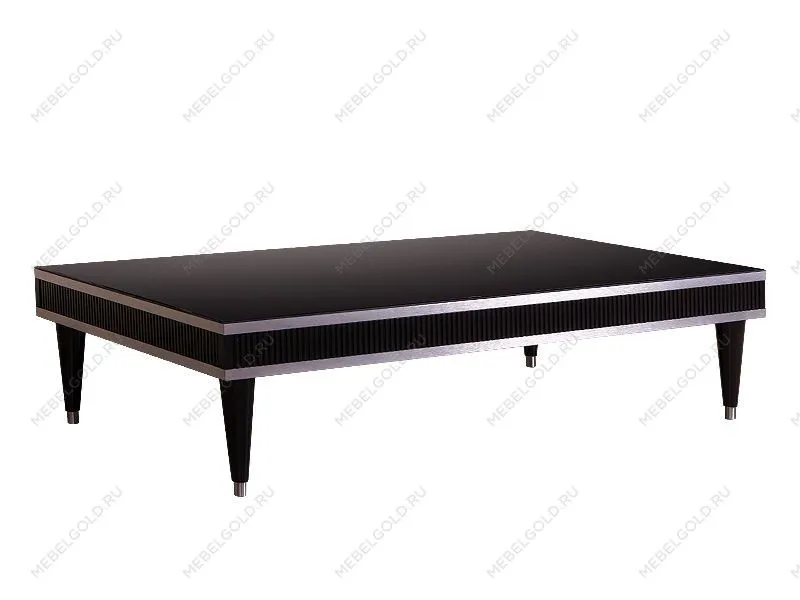 Журнальный столик узкий Римини СОЛО (Черный/Серебро) РМСТ-3(s)