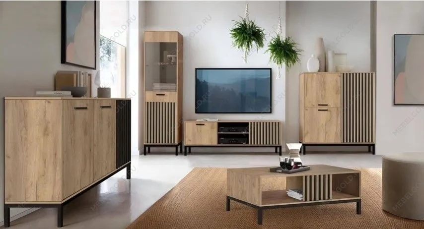 Комод Halmar LAMINO KM-2 (дуб крафт/черный) | изображение 2