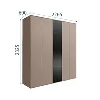 Шкаф 5-ти дв. Bogemia Air (Мокка/Черный) БМШ2/5(1)