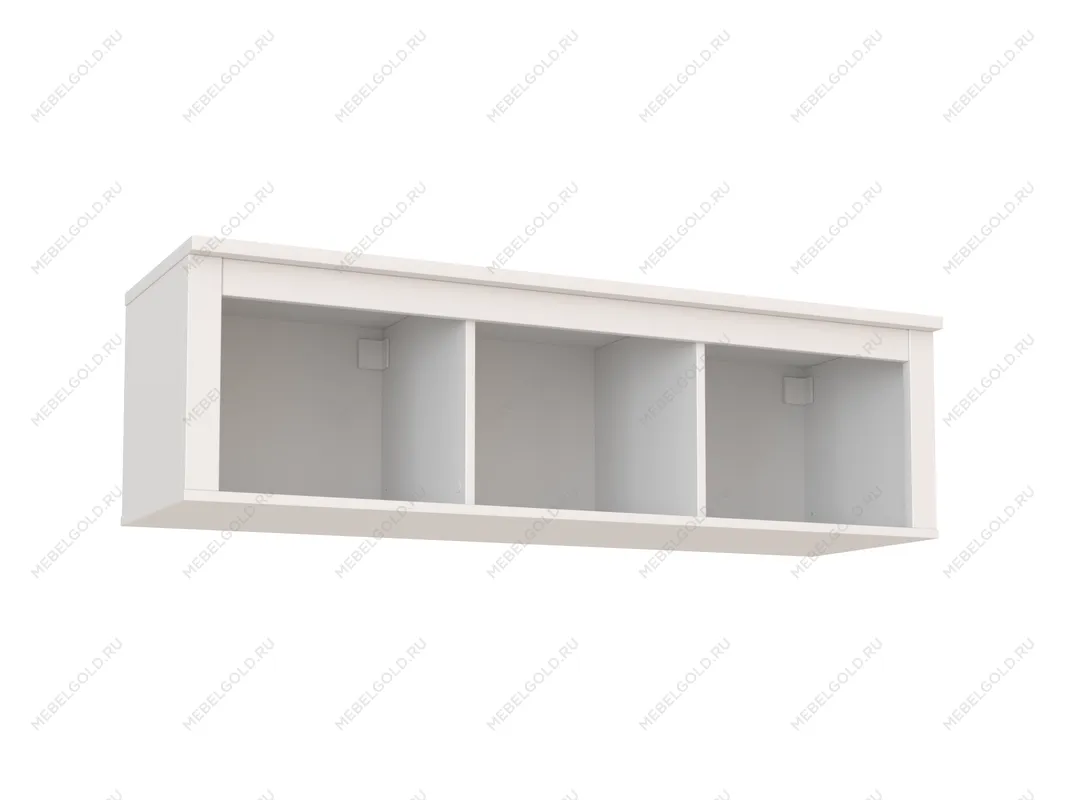 Полка навесная Сага, 3 секции, белая