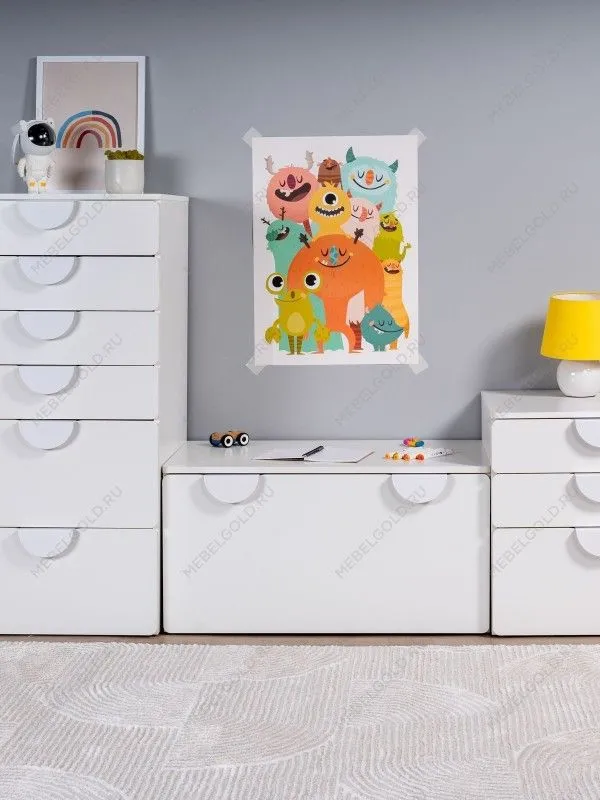 Ящик выкатной Пикси, под скамью 90х48х46, белый (робкий подснежник) | изображение 2