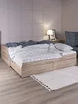 Кровать раздвижная Сириус, с ящиками, 90х200/180х200 см, дуб сонома | изображение 1
