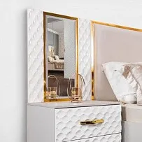 м. Марьина Роща - Зеркало Лара для прикроватной тумбы белый глянец