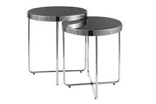 Комплект Signal SAGA (2 стола журнальных) черный/хром