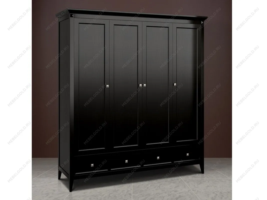 Шкаф четырехстворчатый Manhattan (Черный) | изображение 3