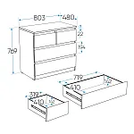МАЛЬТА комод ИКЕА / IKEA 2+2 ящика 80х76 Дуб Венге | изображение 4