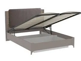 Кровать 1600 (велюр) с подъемным механизмом, Сиде (1692*2082*1200) Мокко